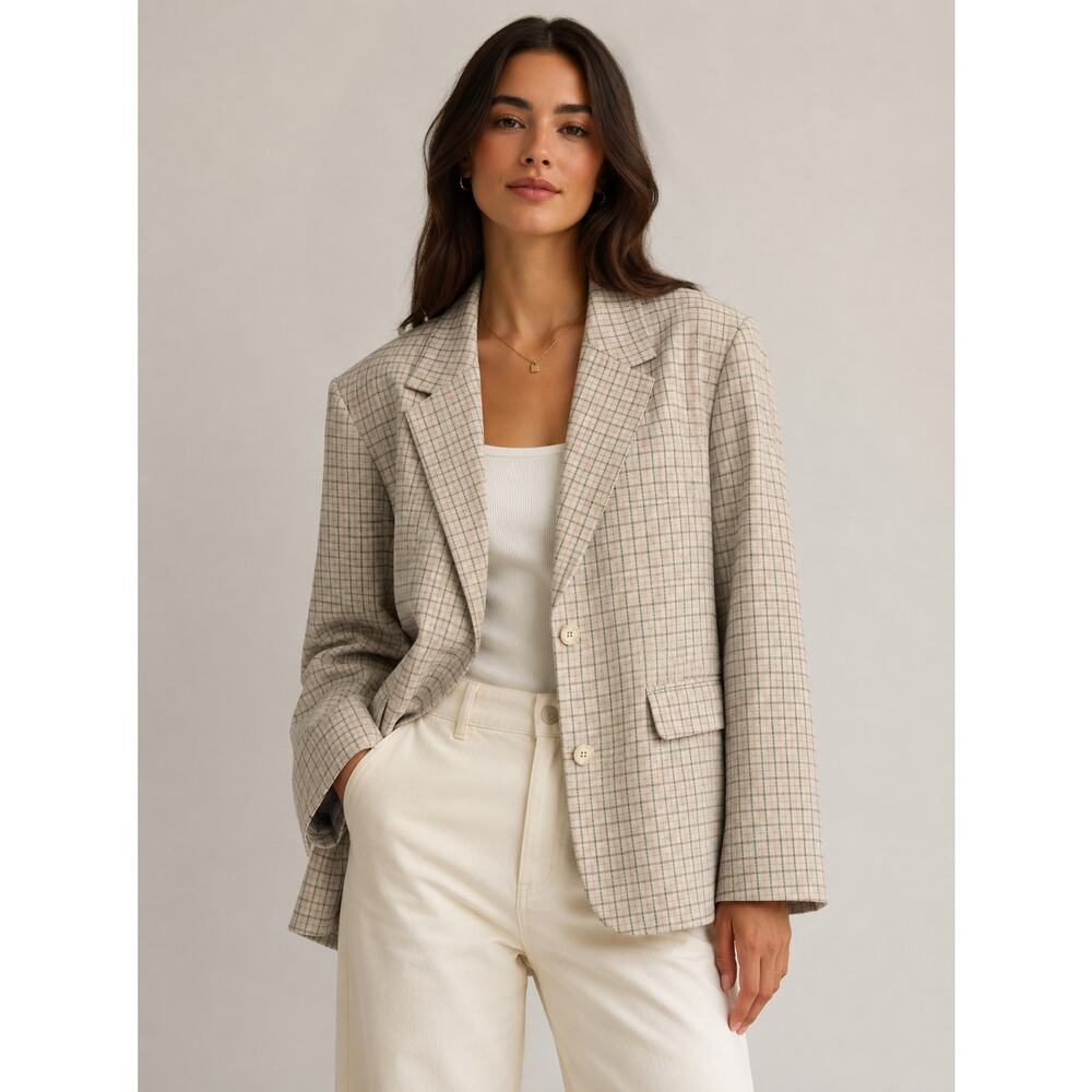 Aritzia Wilfred Boyfriend Blazer Plaid/Checks